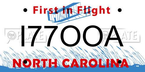 I77OOA North Carolina License Plate
