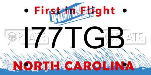 I77TGB North Carolina License Plate