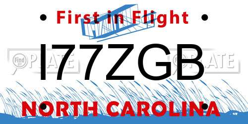 I77ZGB North Carolina License Plate