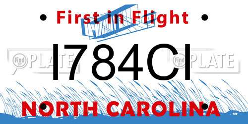 I784CI North Carolina License Plate