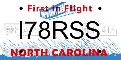 I78RSS North Carolina License Plate