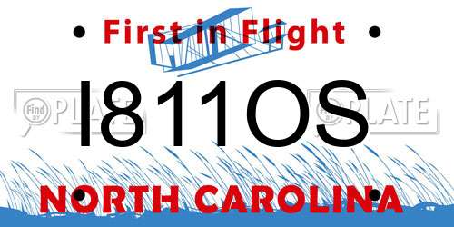 I811OS North Carolina License Plate