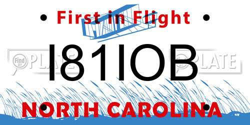 I81IOB North Carolina License Plate