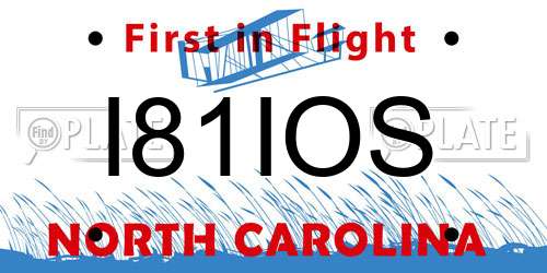 I81IOS North Carolina License Plate
