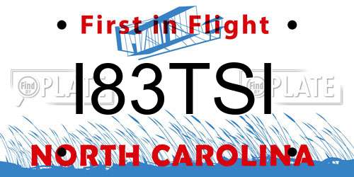 I83TSI North Carolina License Plate