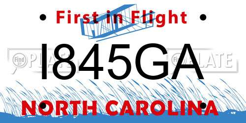 I845GA North Carolina License Plate