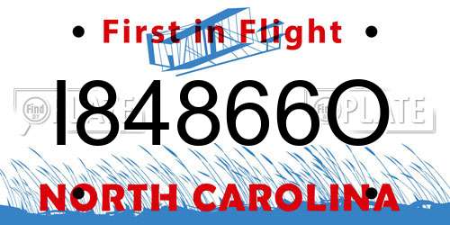 I84866O North Carolina License Plate