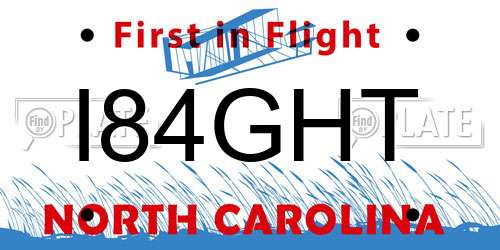 I84GHT North Carolina License Plate
