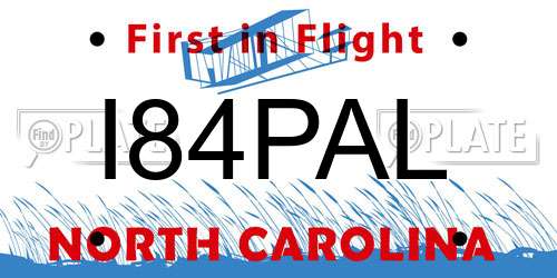 I84PAL North Carolina License Plate