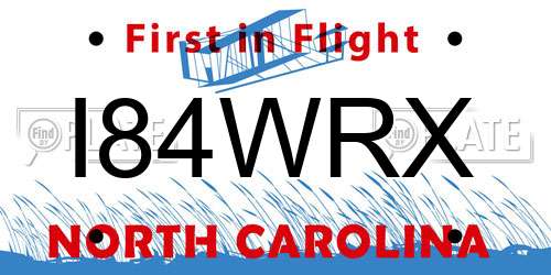 I84WRX North Carolina License Plate