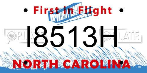 I8513H North Carolina License Plate