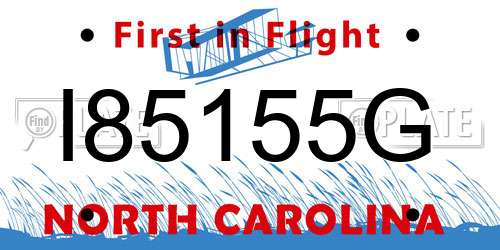 I85155G North Carolina License Plate