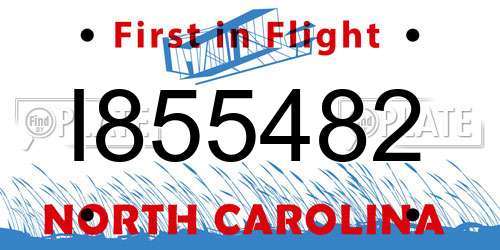 I855482 North Carolina License Plate