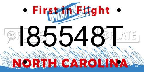 I85548T North Carolina License Plate