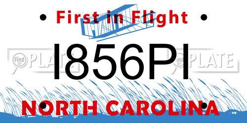 I856PI North Carolina License Plate