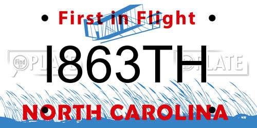 I863TH North Carolina License Plate