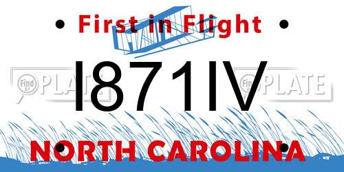 I871IV North Carolina License Plate