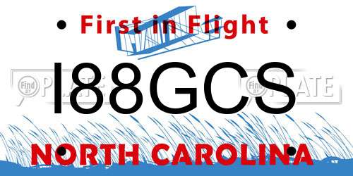 I88GCS North Carolina License Plate