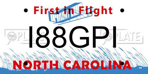 I88GPI North Carolina License Plate
