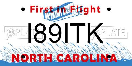 I89ITK North Carolina License Plate