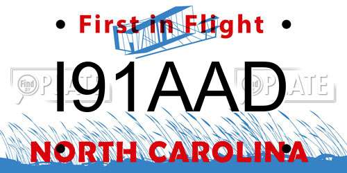 I91AAD North Carolina License Plate