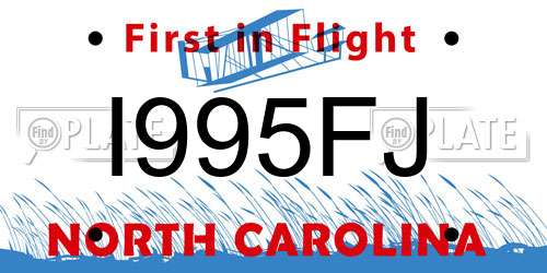 I995FJ North Carolina License Plate