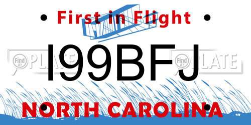 I99BFJ North Carolina License Plate
