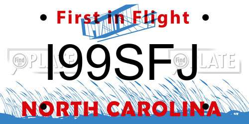 I99SFJ North Carolina License Plate