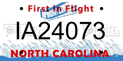 IA24073 North Carolina License Plate