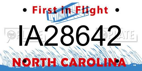 IA28642 North Carolina License Plate