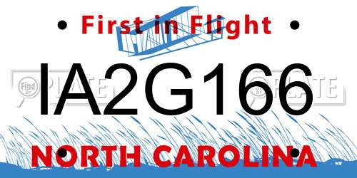 IA2G166 North Carolina License Plate