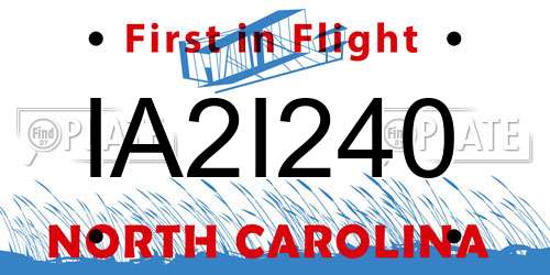 IA2I240 North Carolina License Plate