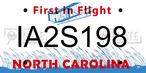IA2S198 North Carolina License Plate