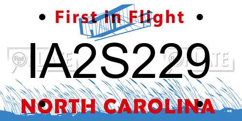 IA2S229 North Carolina License Plate