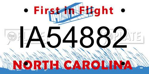 IA54882 North Carolina License Plate