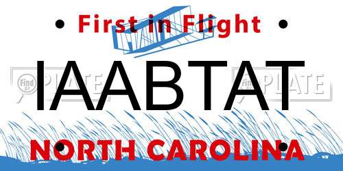 IAABTAT North Carolina License Plate