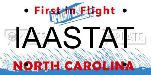 IAASTAT North Carolina License Plate