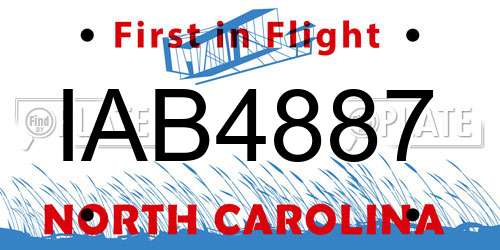 IAB4887 North Carolina License Plate