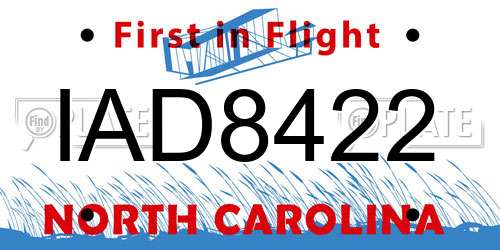 IAD8422 North Carolina License Plate