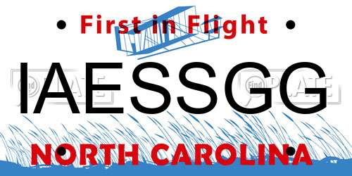 IAESSGG North Carolina License Plate