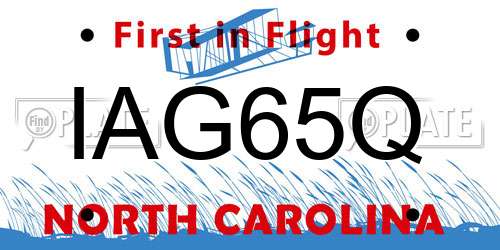 IAG65Q North Carolina License Plate