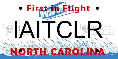 IAITCLR North Carolina License Plate