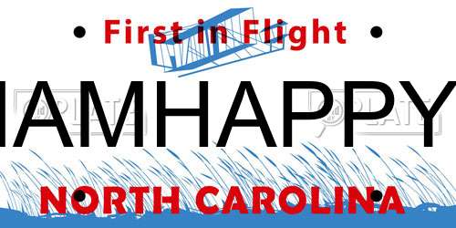 IAMHAPPY North Carolina License Plate