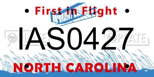 IAS0427 North Carolina License Plate