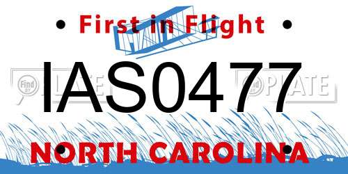 IAS0477 North Carolina License Plate