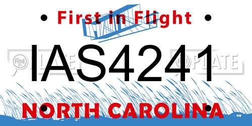IAS4241 North Carolina License Plate