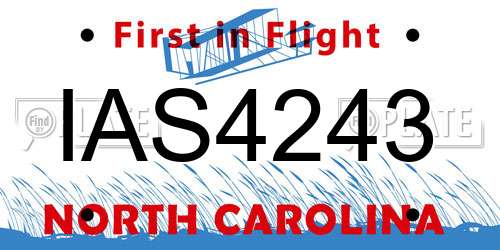 IAS4243 North Carolina License Plate