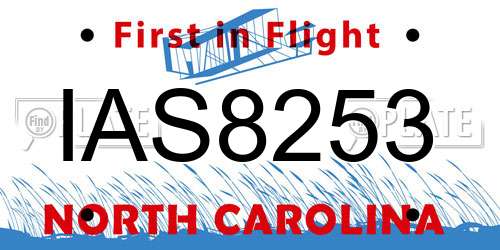 IAS8253 North Carolina License Plate