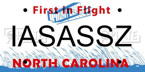 IASASSZ North Carolina License Plate