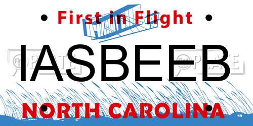 IASBEEB North Carolina License Plate